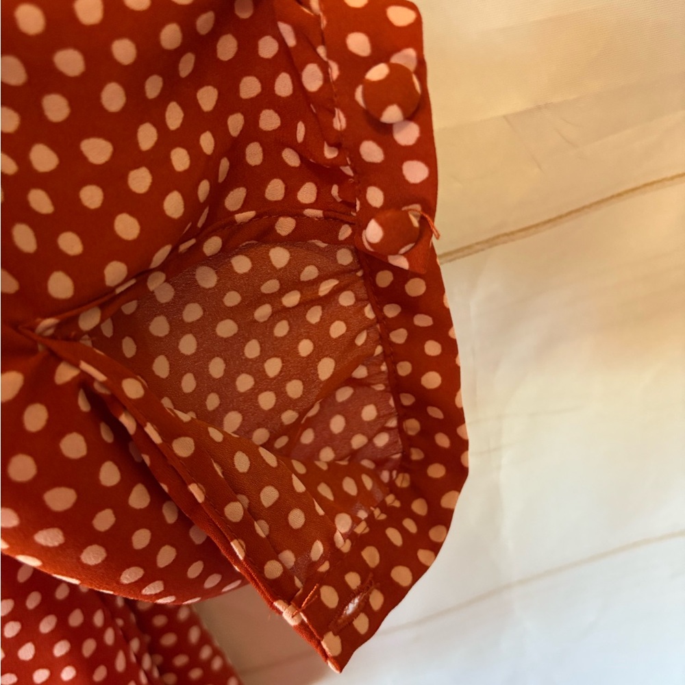 Torrid Red Polka Dot Blouse - Picture 3 of 6